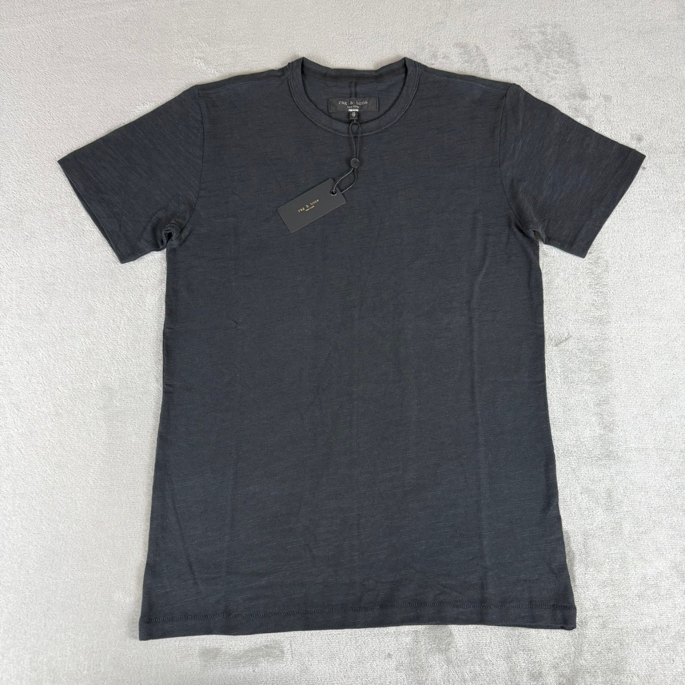Rag & Bone Short Sleeve Core Tee T-Shirt Mens XS Black Stretch Pima $95 New NWT